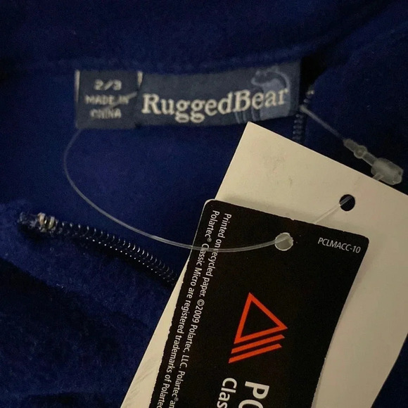 RUGGED BEAR NEW NWT BLUE BOUTIQUE BOYS GIRLS FLEECE TOP SHIRT WINTER FALL SZ 2 3 - Picture 4 of 4